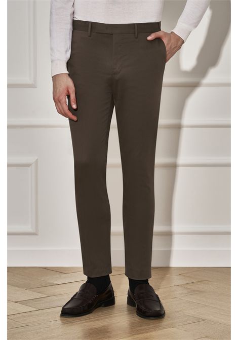 PT Torino Pantaloni Skinny Dieci in Gabardina Stretch Fango Uomo PT TORINO | Pantaloni | CO-ASX0Z00FWD0155